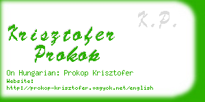 krisztofer prokop business card